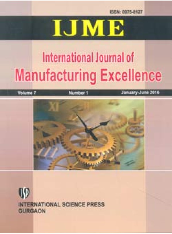 International Journal of Manufacturing Excellence